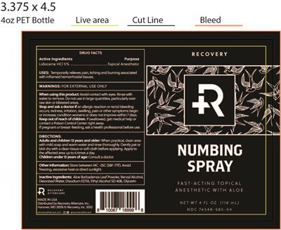 Product Label (Reduced Recoverynumbingspray 4oz V4  2022 (2))